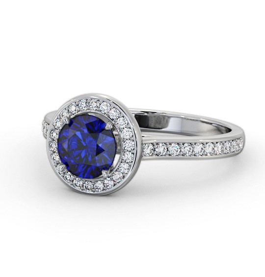 Halo Blue Sapphire and Diamond 1.65ct Ring 9K White Gold GEM82_WG_BS_THUMB2 