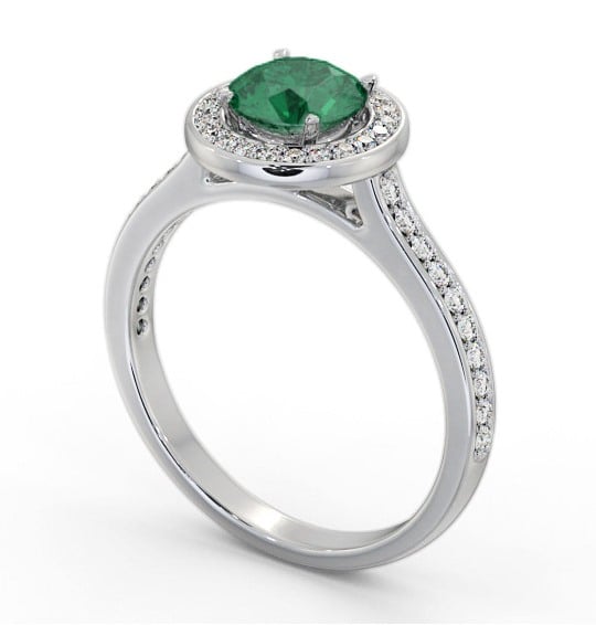 Halo Emerald and Diamond 1.50ct Ring Platinum GEM82_WG_EM_THUMB1