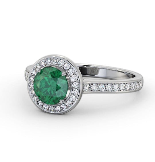 Halo Emerald and Diamond 1.50ct Ring 18K White Gold GEM82_WG_EM_THUMB2 