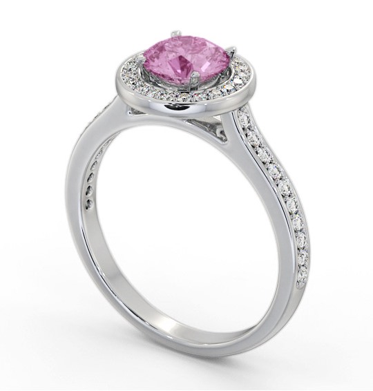 Halo Pink Sapphire and Diamond 1.65ct Ring Palladium GEM82_WG_PS_THUMB1 