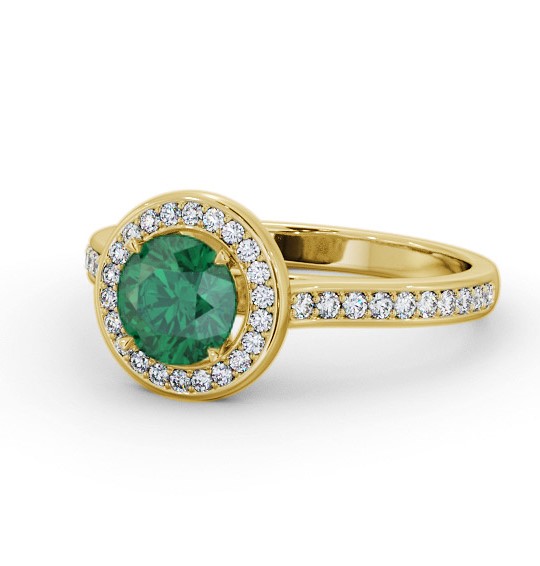 Halo Emerald and Diamond 1.50ct Ring 18K Yellow Gold GEM82_YG_EM_THUMB2 