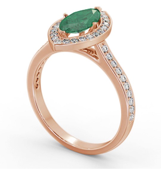 Halo Emerald and Diamond 1.35ct Ring 18K Rose Gold GEM83_RG_EM_THUMB1