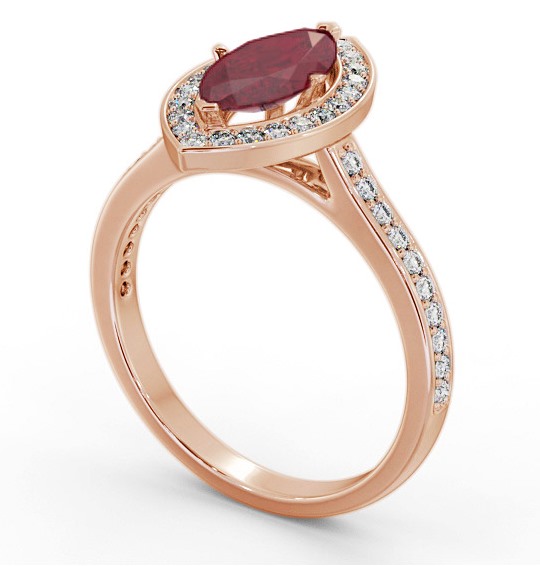 Halo Ruby and Diamond 1.50ct Ring 9K Rose Gold GEM83_RG_RU_THUMB1