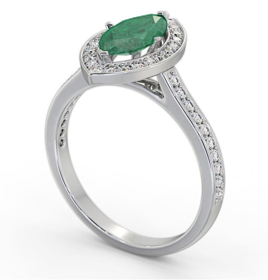 Halo Emerald and Diamond 1.35ct Ring Palladium GEM83_WG_EM_THUMB1