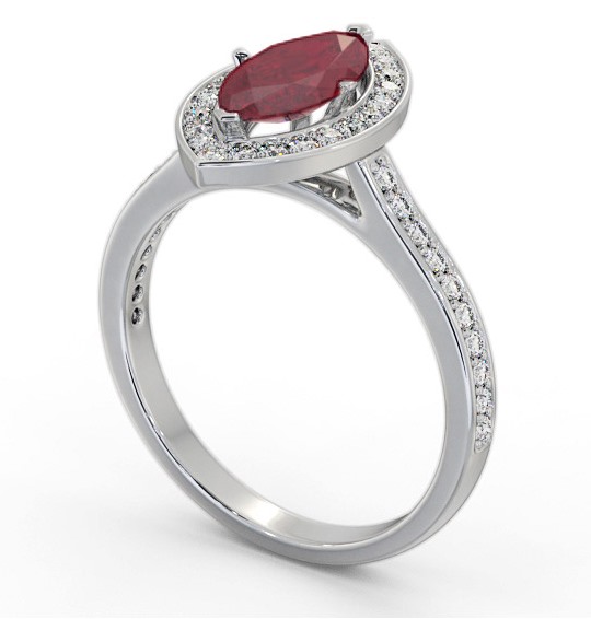 Halo Ruby and Diamond 1.50ct Ring Palladium GEM83_WG_RU_THUMB1