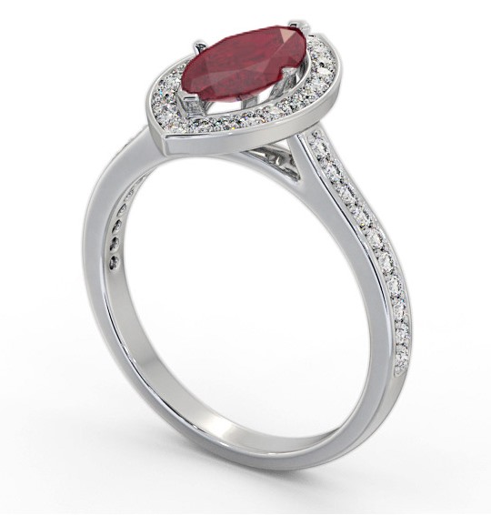 Halo Ruby and Diamond 1.50ct Ring Platinum GEM83_WG_RU_THUMB1