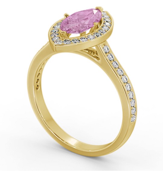 Halo Pink Sapphire and Diamond 1.50ct Ring 18K Yellow Gold GEM83_YG_PS_THUMB1 