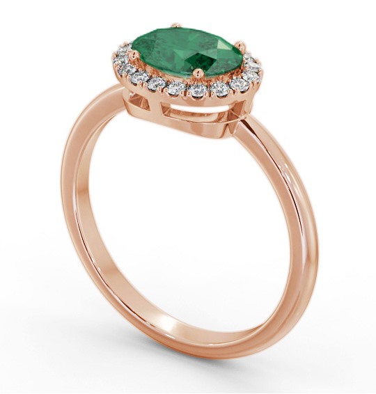 Halo Emerald and Diamond 1.00ct Ring 9K Rose Gold GEM84_RG_EM_THUMB1