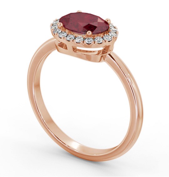 Halo Ruby and Diamond 1.15ct Ring 18K Rose Gold GEM84_RG_RU_THUMB1