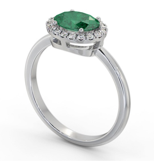 Halo Emerald and Diamond 1.00ct Ring Platinum GEM84_WG_EM_THUMB1 