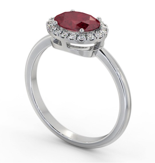 Halo Ruby and Diamond 1.15ct Ring Palladium GEM84_WG_RU_THUMB1 