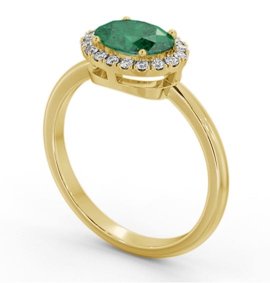 Halo Emerald and Diamond 1.00ct Ring 9K Yellow Gold GEM84_YG_EM_THUMB1