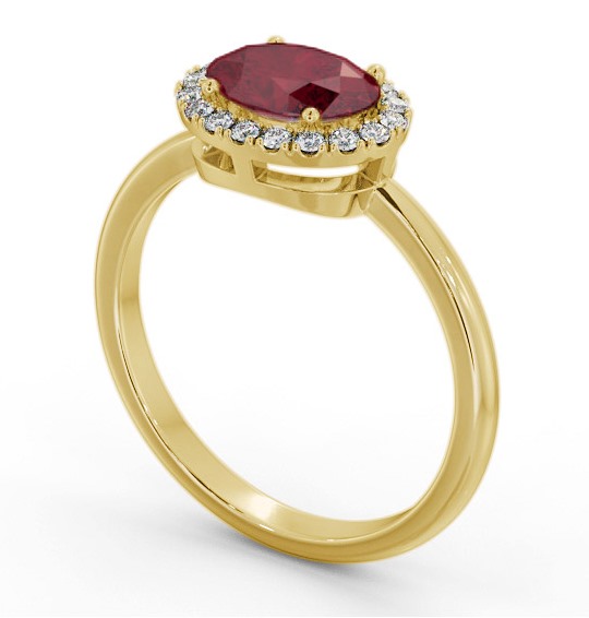 Halo Ruby and Diamond 1.15ct Ring 18K Yellow Gold GEM84_YG_RU_THUMB1