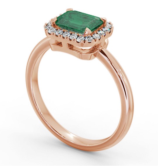 Halo Emerald and Diamond 1.05ct Ring 9K Rose Gold GEM85_RG_EM_THUMB1 
