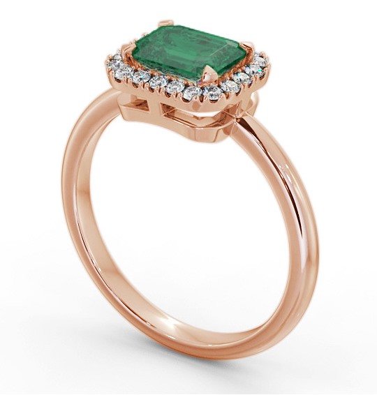 Halo Emerald and Diamond 1.05ct Ring 9K Rose Gold GEM85_RG_EM_THUMB1