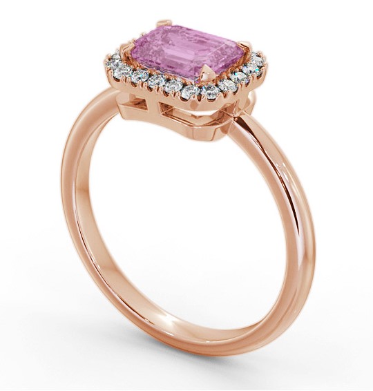 Halo Pink Sapphire and Diamond 1.30ct Ring 18K Rose Gold GEM85_RG_PS_THUMB1 