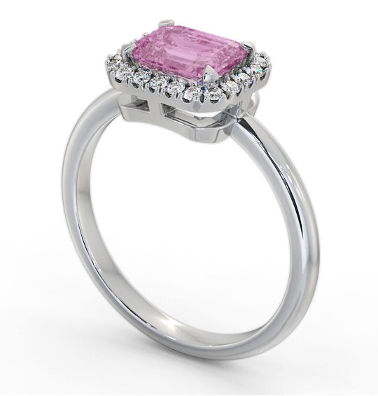  Halo Pink Sapphire and Diamond 1.30ct Ring 18K White Gold - Blossom GEM85_WG_PS_THUMB1 
