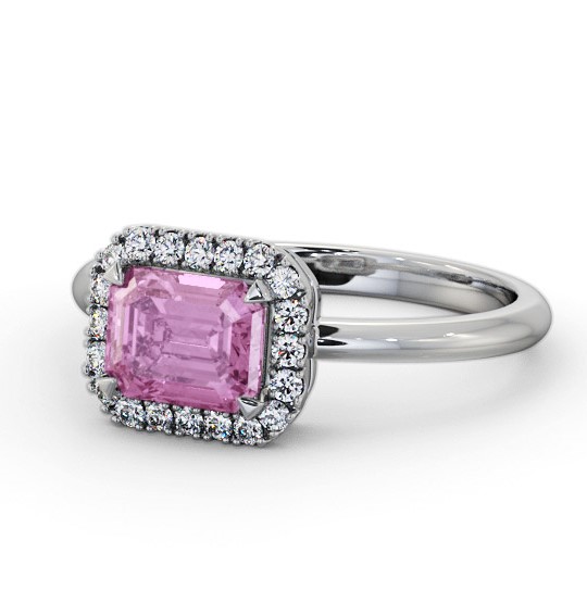 Halo Pink Sapphire and Diamond 1.30ct Ring 18K White Gold GEM85_WG_PS_THUMB2 