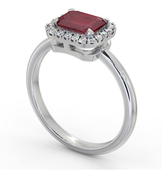 Halo Ruby and Diamond 1.30ct Ring 9K White Gold GEM85_WG_RU_THUMB1