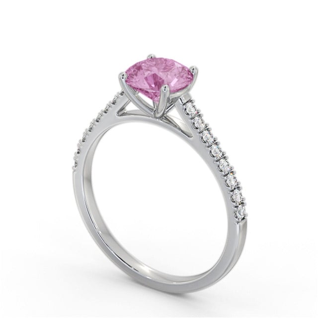 Diamond ring with pink on sale side stones
