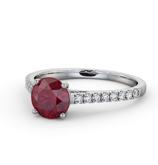 Solitaire Ruby and Diamond Palladium Ring with Channel Set Side Stones GEM86_WG_RU_THUMB2 