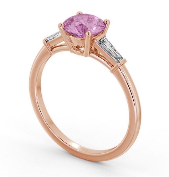 Shoulder Stone Pink Sapphire and Diamond 1.70ct Ring 9K Rose Gold GEM88_RG_PS_THUMB1