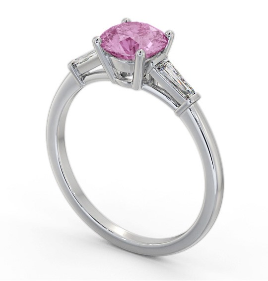  Shoulder Stone Pink Sapphire and Diamond 1.70ct Ring 18K White Gold - Abriella GEM88_WG_PS_THUMB1 