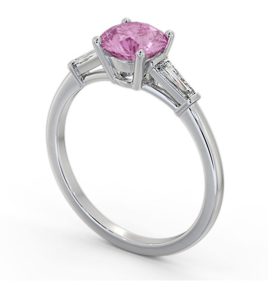 Shoulder Stone Pink Sapphire and Diamond 1.70ct Ring 18K White Gold GEM88_WG_PS_THUMB1