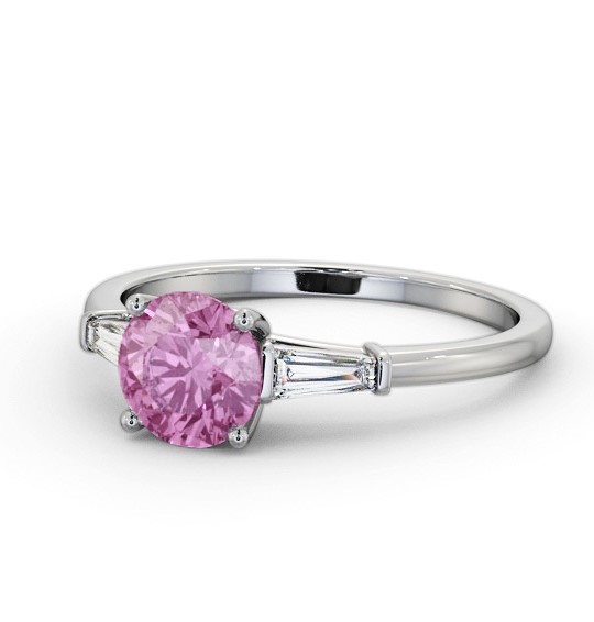  Shoulder Stone Pink Sapphire and Diamond 1.70ct Ring 18K White Gold - Abriella GEM88_WG_PS_THUMB2 