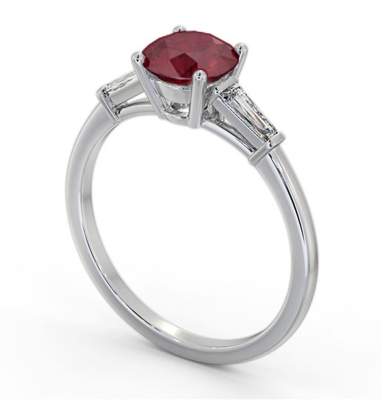 Shoulder Stone Ruby and Diamond 1.70ct Ring Platinum GEM88_WG_RU_THUMB1