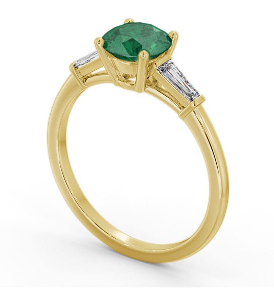 Shoulder Stone Emerald and Diamond 1.55ct Ring 18K Yellow Gold GEM88_YG_EM_THUMB1