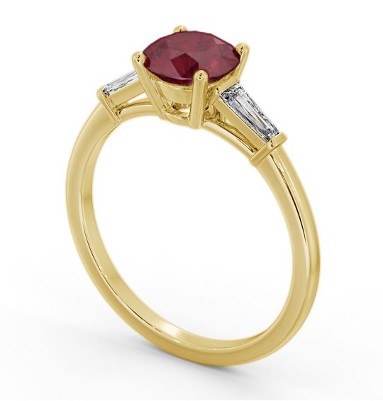 Shoulder Stone Ruby and Diamond 1.70ct Ring 9K Yellow Gold GEM88_YG_RU_THUMB1