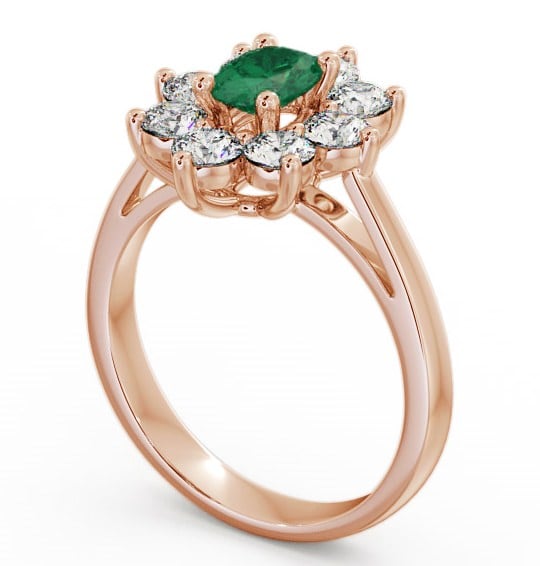 Cluster Emerald and Diamond 1.72ct Ring 9K Rose Gold GEM8_RG_EM_THUMB1
