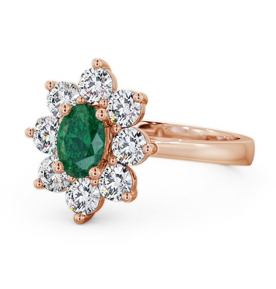  Cluster Emerald and Diamond 1.72ct Ring 9K Rose Gold - Carmen GEM8_RG_EM_THUMB2 