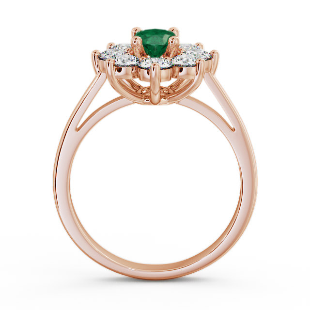 Cluster Emerald and Diamond 1.72ct Ring 18K Rose Gold - Carmen GEM8_RG_EM_UP