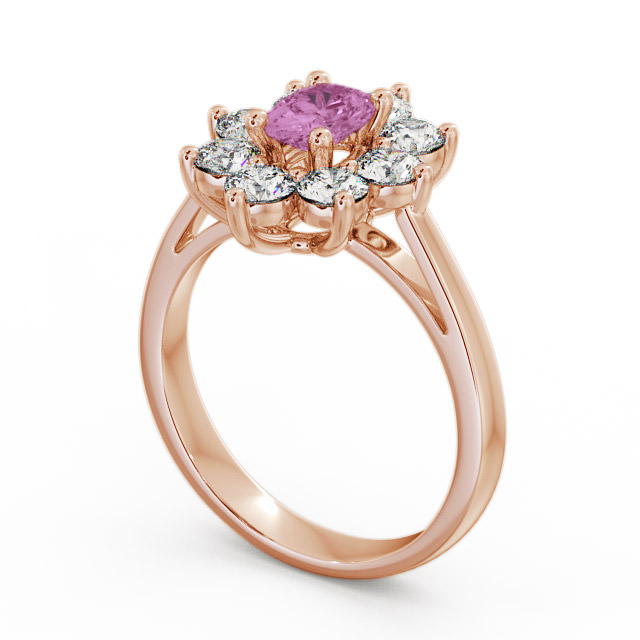 Cluster Pink Sapphire and Diamond 1.80ct Ring 9K Rose Gold - Carmen GEM8_RG_PS_SIDE