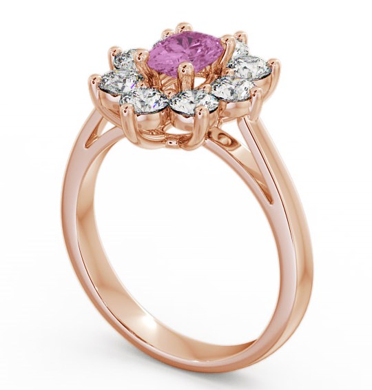  Cluster Pink Sapphire and Diamond 1.80ct Ring 18K Rose Gold - Carmen GEM8_RG_PS_THUMB1 
