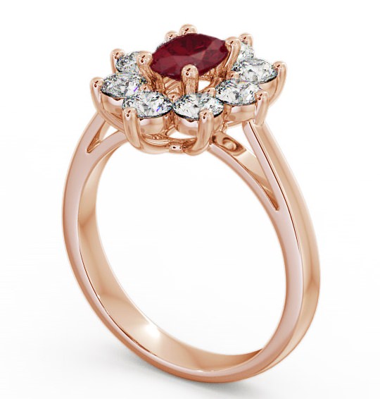 Cluster Ruby and Diamond 1.80ct Ring 9K Rose Gold GEM8_RG_RU_THUMB1