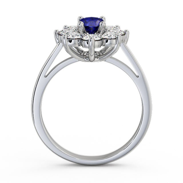 Cluster Blue Sapphire and Diamond 1.80ct Ring Palladium - Carmen GEM8_WG_BS_UP