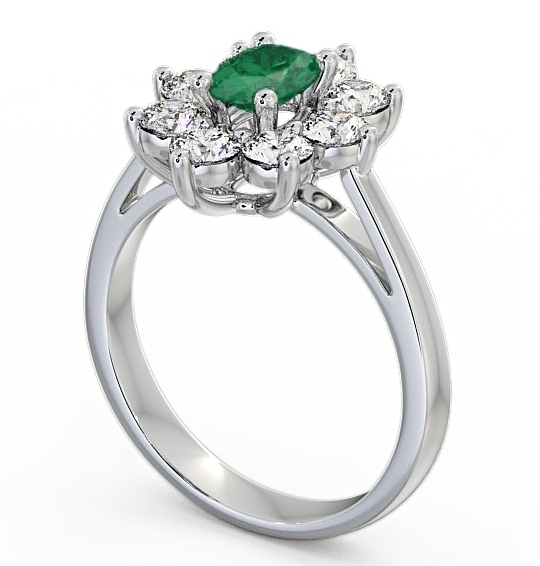  Cluster Emerald and Diamond 1.72ct Ring 18K White Gold - Carmen GEM8_WG_EM_THUMB1 