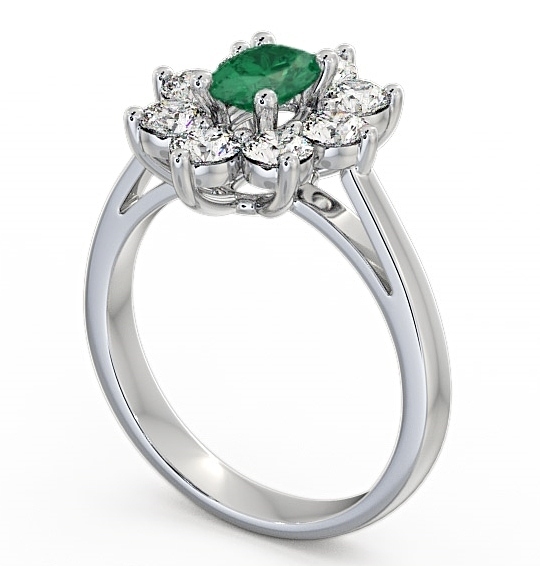 Cluster Emerald and Diamond 1.72ct Ring 18K White Gold GEM8_WG_EM_THUMB1 