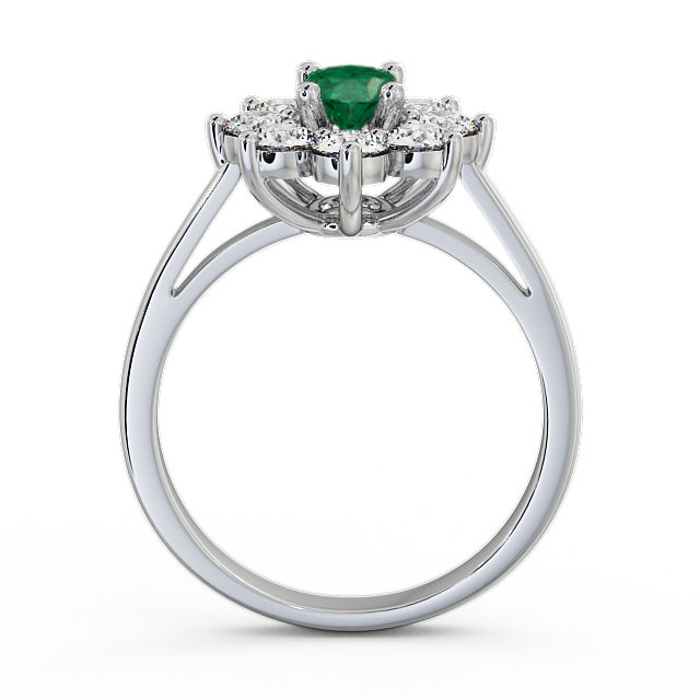Cluster Emerald and Diamond 1.72ct Ring Palladium - Carmen GEM8_WG_EM_UP