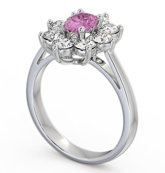 Cluster Pink Sapphire and Diamond 1.80ct Ring 9K White Gold - Carmen GEM8_WG_PS_THUMB1