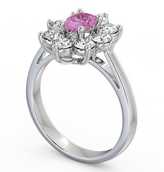 Cluster Pink Sapphire and Diamond 1.80ct Ring 18K White Gold GEM8_WG_PS_THUMB1 