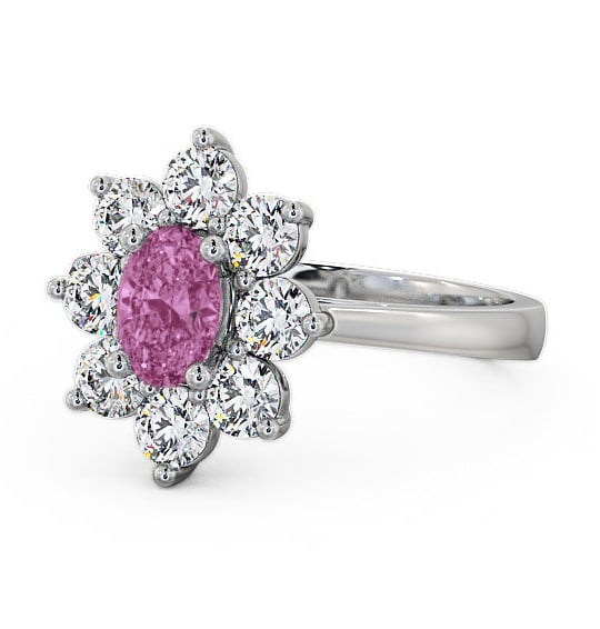  Cluster Pink Sapphire and Diamond 1.80ct Ring 18K White Gold - Carmen GEM8_WG_PS_THUMB2 
