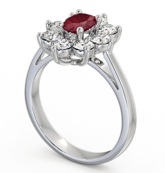 Cluster Ruby and Diamond 1.80ct Ring 18K White Gold GEM8_WG_RU_THUMB1 