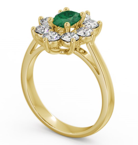 Cluster Emerald and Diamond 1.72ct Ring 18K Yellow Gold GEM8_YG_EM_THUMB1