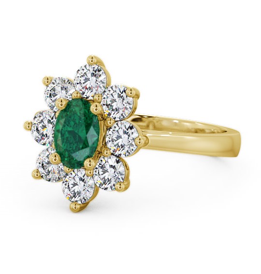  Cluster Emerald and Diamond 1.72ct Ring 9K Yellow Gold - Carmen GEM8_YG_EM_THUMB2 