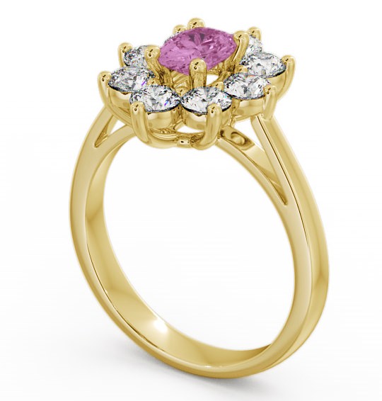 Cluster Pink Sapphire and Diamond 1.80ct Ring 9K Yellow Gold GEM8_YG_PS_THUMB1