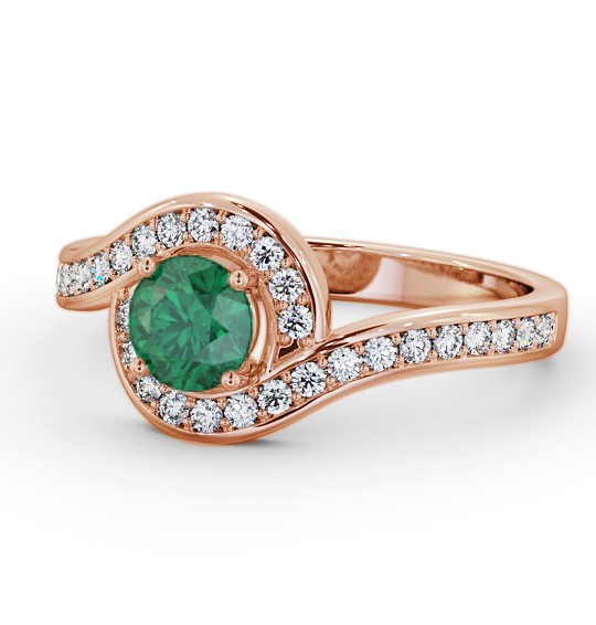 Halo Emerald and Diamond 0.80ct Ring 18K Rose Gold GEM90_RG_EM_THUMB2 